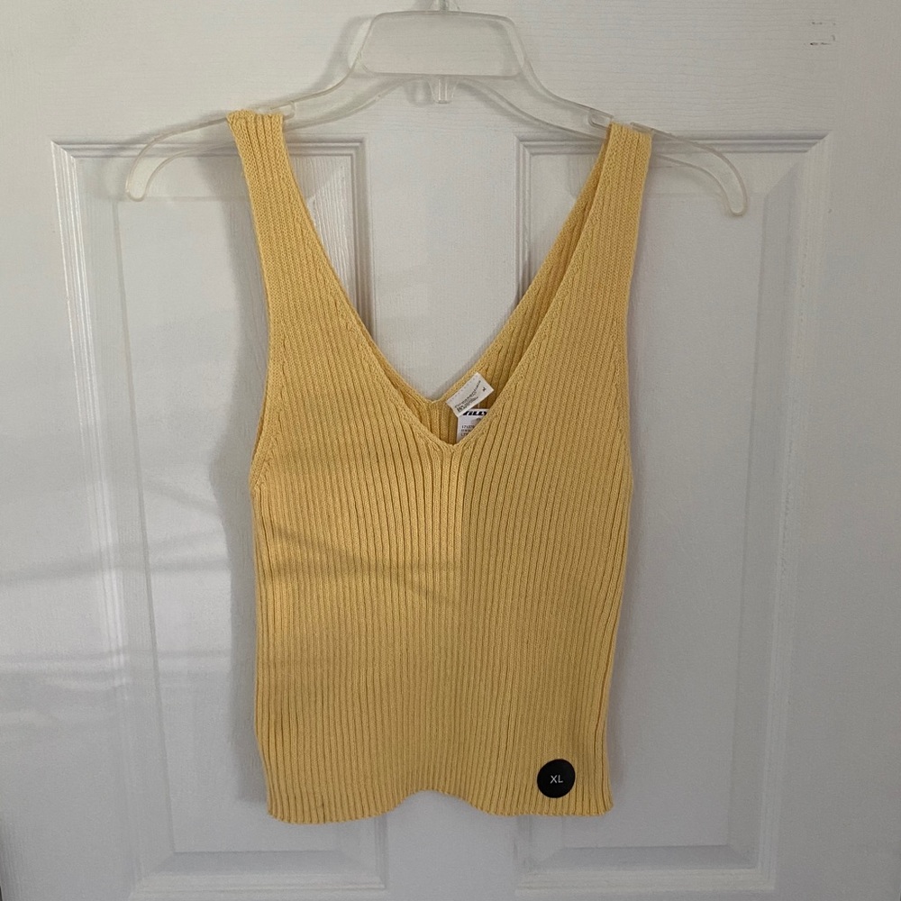 Yellow Knit Crop Top